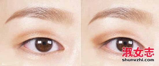 单眼皮化妆：不贴双眼皮贴复古眼妆教程 单眼皮眼妆画法