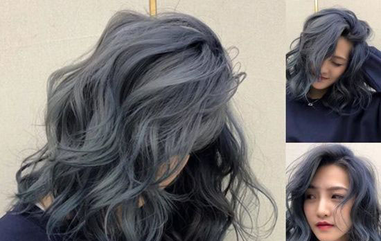 迷雾蓝灰色头发图片图片