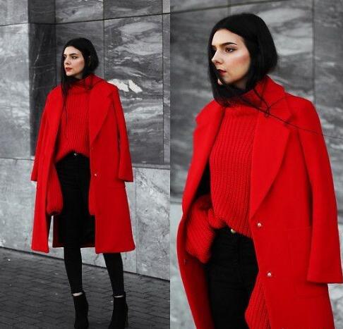 红色外衣 红色毛衣