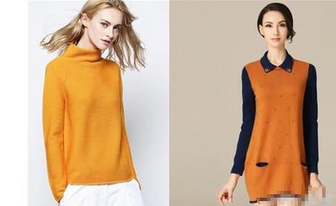 橙色羊毛衫