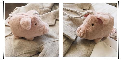 毛绒粉色猪猪包包